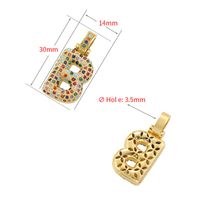 Hip-hop Letter Copper Plating Inlay Zircon 18k Gold Plated Charms main image 2