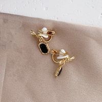 1 Pair Elegant Lady Bow Knot Inlay Alloy Artificial Rhinestones Gold Plated Drop Earrings sku image 4