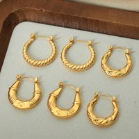 1 Pair Hip-hop Rock Solid Color Plating Titanium Steel 18k Gold Plated Earrings main image 8