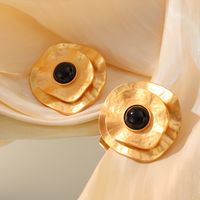 1 Pair Vintage Style Simple Style Square Irregular Plating Alloy 14k Gold Plated Ear Studs main image 1
