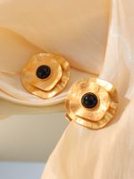 1 Pair Vintage Style Simple Style Square Irregular Plating Alloy 14k Gold Plated Ear Studs main image 3