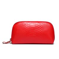 Women's Leather Solid Color Elegant Square Zipper Clutch Bag Square Bag sku image 1