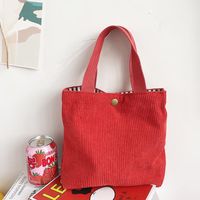 Women's Vintage Style Solid Color Polyester Shopping Bags sku image 2