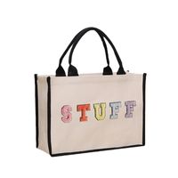 Women's Cute Letter Canvas Shopping Bags main image 2