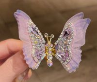 Style Simple Papillon Alliage Incruster Strass Griffes De Cheveux sku image 1