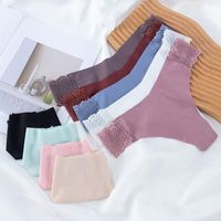 Solid Color Breathable Invisible Low Waist Briefs Panties main image 1