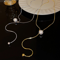 Titan Stahl 18 Karat Vergoldet Koreanische Art Überzug Einfarbig Halskette main image 6