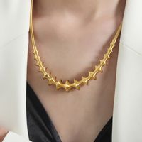 Wholesale Ig Style Streetwear Solid Color Titanium Steel Plating 18k Gold Plated Necklace main image 3