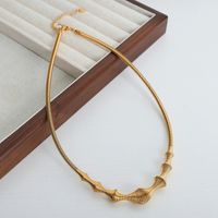 Wholesale Ig Style Streetwear Solid Color Titanium Steel Plating 18k Gold Plated Necklace main image 6