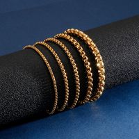 Simple Style Solid Color Titanium Steel Plating Chain 18K Gold Plated Men's Bracelets main image 1