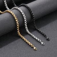 Titanium Steel 18K Gold Plated Hip-Hop Retro Chain Solid Color Necklace main image 5