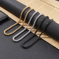 Hip-Hop Punk Geometric Titanium Steel Metal Chain 18K Gold Plated Men's Bracelets Necklace main image 1