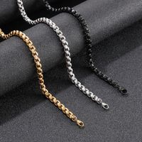 Hip-Hop Punk Geometric Titanium Steel Metal Chain 18K Gold Plated Men's Bracelets Necklace main image 3