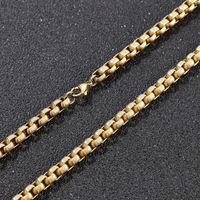 Hip-Hop Punk Geometric Titanium Steel Metal Chain 18K Gold Plated Men's Bracelets Necklace main image 4