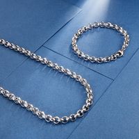 Hip-hop Retro Solid Color Titanium Steel Chain Necklace main image 4