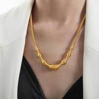 Wholesale Ig Style Streetwear Solid Color Titanium Steel Plating 18k Gold Plated Necklace sku image 13