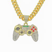 Hip-hop Game Console Alloy Inlay Zircon Men's Pendant Necklace main image 5