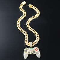 Hip-hop Game Console Alloy Inlay Zircon Men's Pendant Necklace main image 1