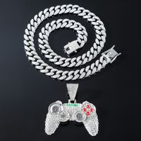 Hip-hop Game Console Alloy Inlay Zircon Men's Pendant Necklace main image 4