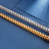 Basic Geometrisch Einfarbig Titan Stahl Überzug Kette 18 Karat Vergoldet Männer Halskette main image 1