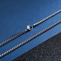 Basic Solid Color Titanium Steel Chain 18K Gold Plated Men's Necklace main image 4