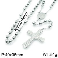 Titanium Steel 18K Gold Plated Simple Style Classic Style Commute Plating Cross Pendant Necklace sku image 4