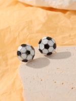 1 Pair Simple Style Sports Basketball Football Painted Epoxy Plating Alloy 14k Gold Plated Ear Studs sku image 3