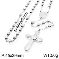 Titanium Steel 18K Gold Plated Simple Style Classic Style Commute Plating Cross Pendant Necklace sku image 8
