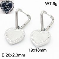 Titanium Steel 18K Gold Plated Simple Style Classic Style Inlay Heart Shape Rhinestones Earrings Necklace sku image 1