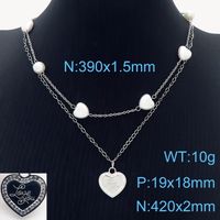 Titanium Steel 18K Gold Plated Simple Style Classic Style Inlay Heart Shape Rhinestones Earrings Necklace sku image 3