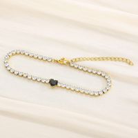 Simple Style Classic Style Heart Shape Titanium Steel 18K Gold Plated Zircon Tennis Bracelet In Bulk sku image 8