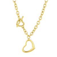 Titanium Steel 18K Gold Plated Simple Style Classic Style Plating Heart Shape Bracelets Necklace main image 4