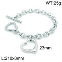 Titanium Steel 18K Gold Plated Simple Style Classic Style Plating Heart Shape Bracelets Necklace sku image 1