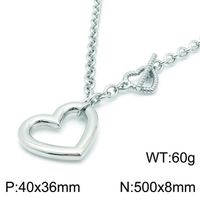 Titanium Steel 18K Gold Plated Simple Style Classic Style Plating Heart Shape Bracelets Necklace sku image 3