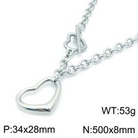 Titanium Steel 18K Gold Plated Simple Style Classic Style Plating Heart Shape Bracelets Necklace sku image 4