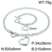 Titanium Steel 18K Gold Plated Simple Style Classic Style Plating Heart Shape Bracelets Necklace sku image 9