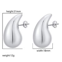 1 Pair Simple Style Water Droplets Plating Titanium Steel Ear Studs sku image 5