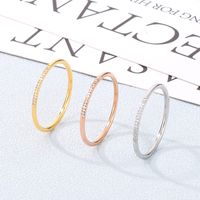 Titanium Steel 18K Gold Plated Simple Style Classic Style Inlay Solid Color Zircon Rings main image 1