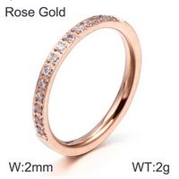 Titanium Steel 18K Gold Plated Simple Style Classic Style Inlay Solid Color Zircon Rings sku image 17