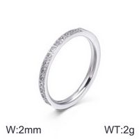 Titanium Steel 18K Gold Plated Simple Style Classic Style Inlay Solid Color Zircon Rings sku image 14