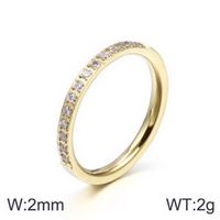 Titanium Steel 18K Gold Plated Simple Style Classic Style Inlay Solid Color Zircon Rings sku image 17