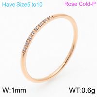 Titanium Steel 18K Gold Plated Simple Style Classic Style Inlay Solid Color Zircon Rings sku image 8
