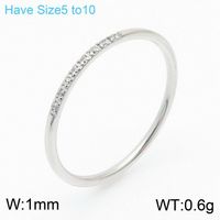 Titanium Steel 18K Gold Plated Simple Style Classic Style Inlay Solid Color Zircon Rings sku image 3