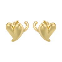 1 Pair Casual Elegant Simple Style Heart Shape Twist Plating Inlay Copper Zircon 18k Gold Plated Ear Cuffs main image 6