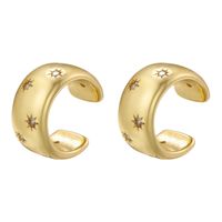 1 Pair Casual Elegant Simple Style Heart Shape Twist Plating Inlay Copper Zircon 18k Gold Plated Ear Cuffs main image 5