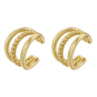 1 Pair Casual Elegant Simple Style Heart Shape Twist Plating Inlay Copper Zircon 18k Gold Plated Ear Cuffs main image 4