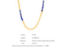 Casual Vacation Simple Style Geometric Natural Stone Titanium Steel Beaded Plating 18k Gold Plated Necklace main image 2