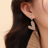 1 Pair Sweet Heart Shape Plating Alloy Gold Plated Drop Earrings main image 3