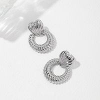 1 Paire Style Vintage Forme De Cœur Placage Alliage Boucles D'oreilles main image 5