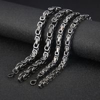 Hip-Hop Retro Solid Color Titanium Steel Chain Men's Necklace main image 6